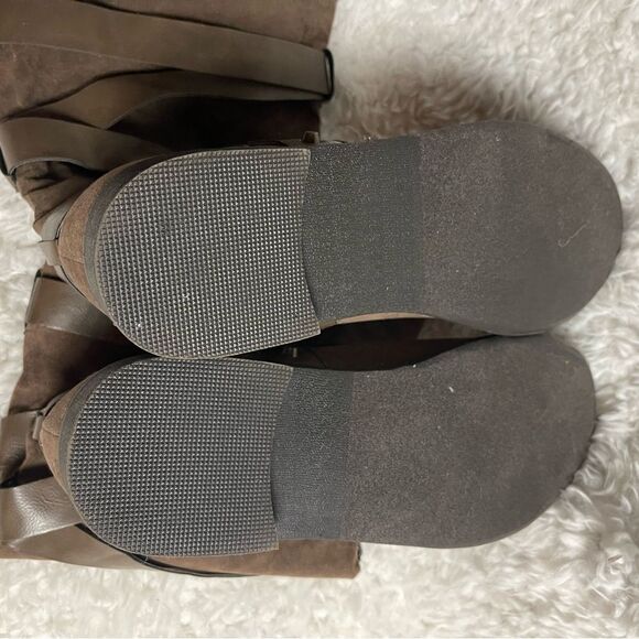 Shoe Dazzle Haley synthetic brown slip on riding boots Size 10W - Picture 9 of 10